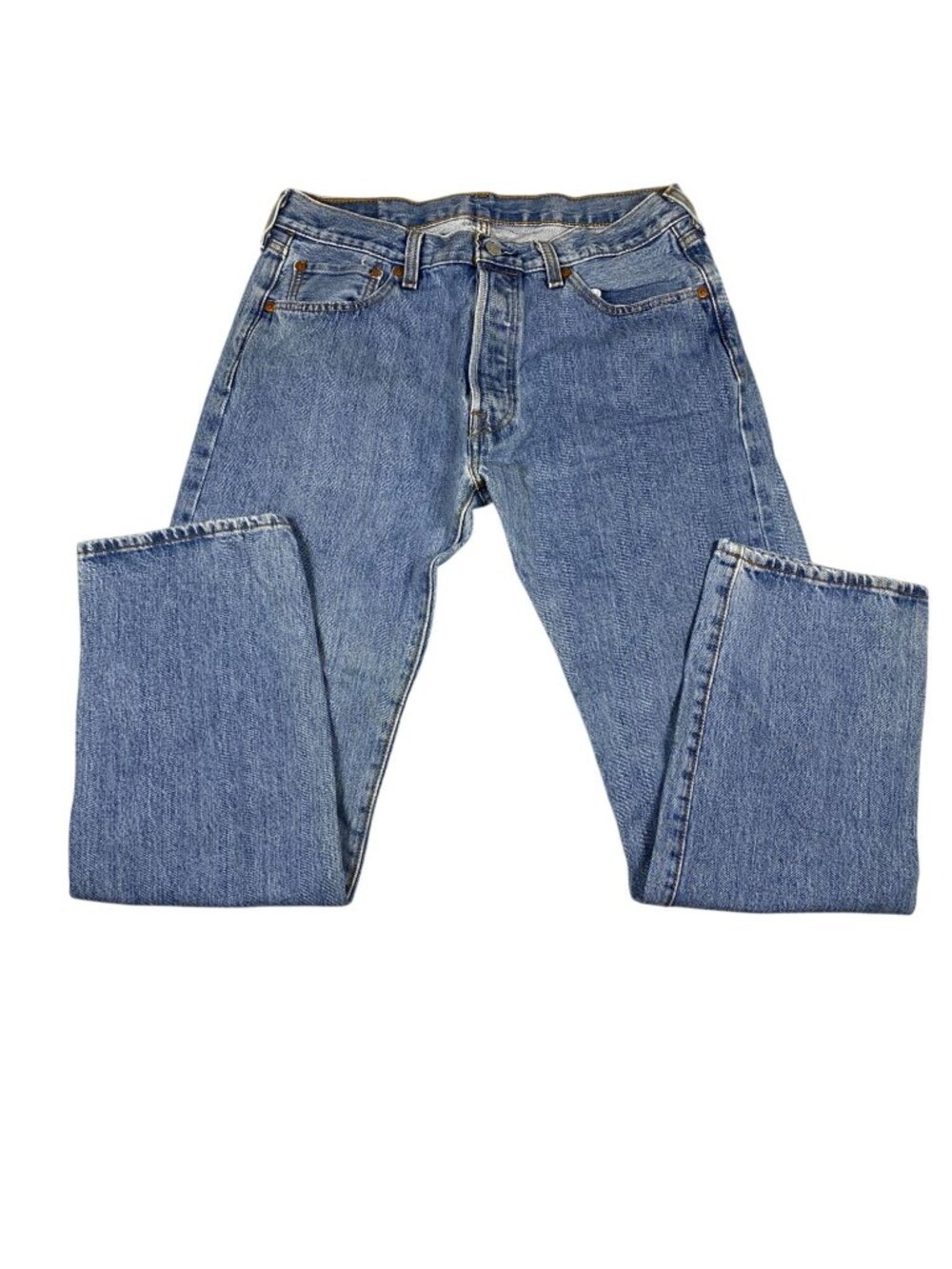 Levis 501 Original Fit Mens Jeans 33x30 Blue Denim Button Fly Straight Leg